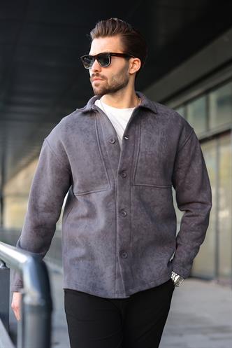 Antrasit İçi Polarlı Gömlek Ceket E6767