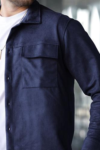 Lacivert Cep Detaylı Gömlek Ceket 6748