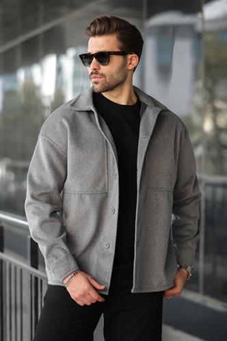 Antrasit Kaşe Gömlek Erkek Ceket E6765