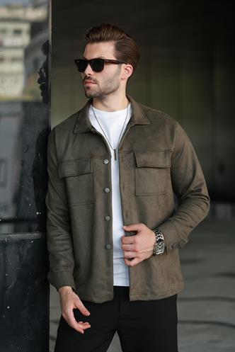 Haki Cep Detaylı Gömlek Ceket 6748