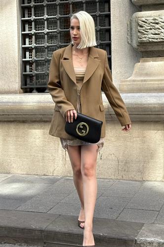 Haki Astarlı Kadın Blazer Ceket Mg2508