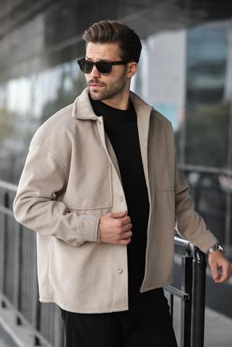 Taş Rengi Kaşe Gömlek Erkek Ceket E6765