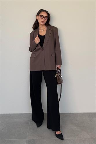 Kahverengi Oversize Blazer Kadın Ceket Mg2445