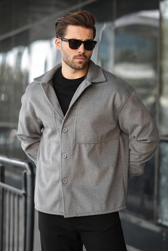 Antrasit Kaşe Gömlek Erkek Ceket E6765