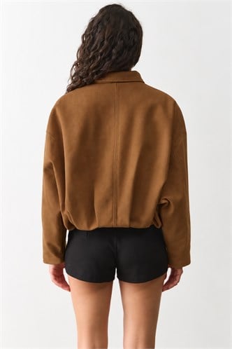 Taba Süet Bomber Kadın Ceket MG2903