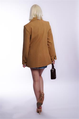 Hardal  Bağlama Detaylı Blazer Kadın Ceket Mg2482
