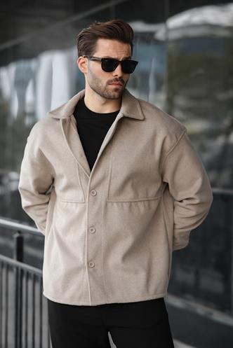 Taş Rengi Kaşe Gömlek Erkek Ceket E6765