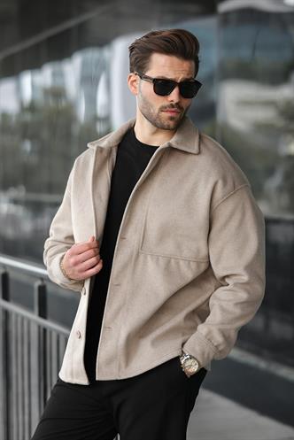 Taş Rengi Kaşe Gömlek Erkek Ceket E6765