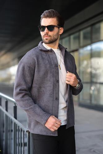 Antrasit İçi Polarlı Gömlek Ceket E6767