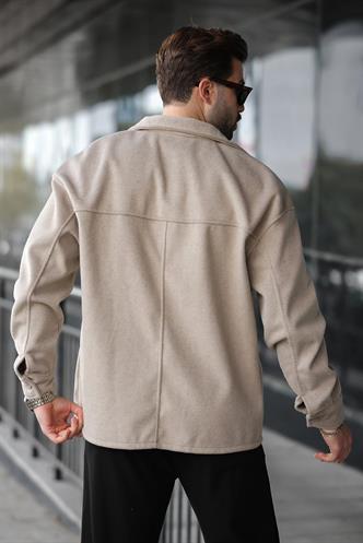 Taş Rengi Kaşe Gömlek Erkek Ceket E6765