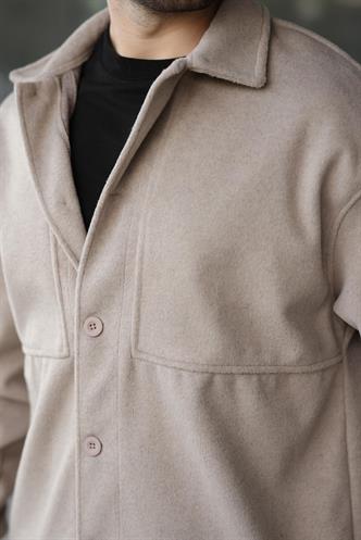 Taş Rengi Kaşe Gömlek Erkek Ceket E6765