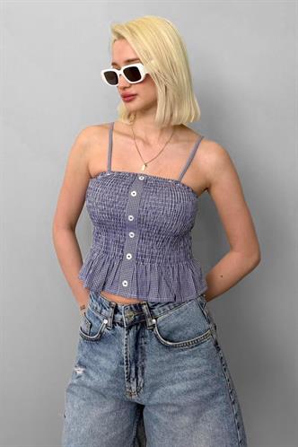 Saks Ayarlanabilir Askı Pötikareli Crop Mg2371 