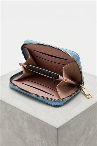 Açık Mavi Denim Taşlı Mini Cüzdan MG2847