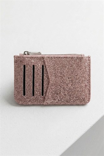 Pembe Simli Fermuarlı Kadın Kartlık MG2846