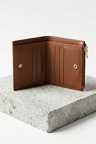 Taba Hasır Dokulu Minimal Kadın Cüzdan MG2842