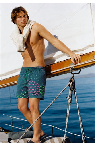 Madmext Green Patterned Swim Wear Short 2950