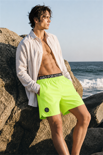 Madmext Men Neon Green Swim Shorts 5087