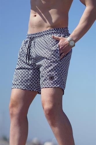 Siyah Desenli Erkek Deniz Şortu 7214