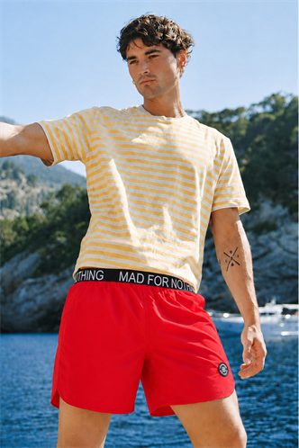 Madmext Men Red Swim Shorts 5087