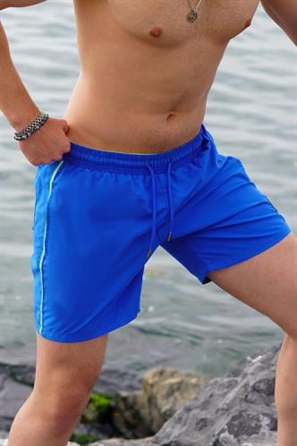 Mavi Yandan Şeritli Cepli Erkek Deniz Şortu 7212
