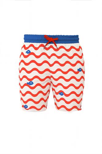 Kırmızı Arka Cepli Erkek Deniz Şortu 6896