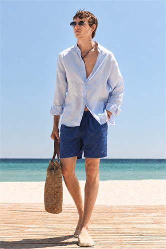 Madmext Men Navy Blue Swim Shorts 5167