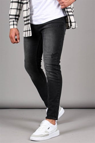 Düz Paça Rahat Kesim Erkek Siyah Jeans 6330