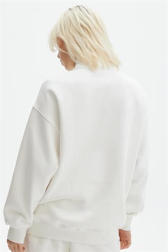 Ekru Fermuar Detaylı Oversize Sweatshirt MG1933