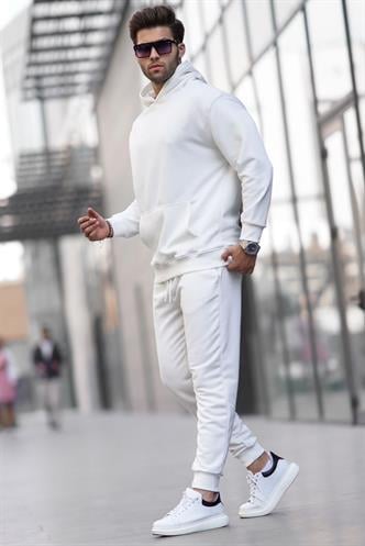 Ekru Kapüşonlu Basic Eşofman Takımı 5928