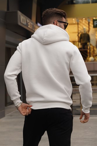 Ekru Kapüşonlu Regular Fit Erkek Sweatshirt 6033