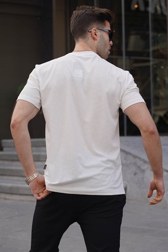 Ekru Regular Fit Basic Erkek Tişört 6069