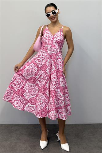 Pink Designed Sheath Dress MG1537