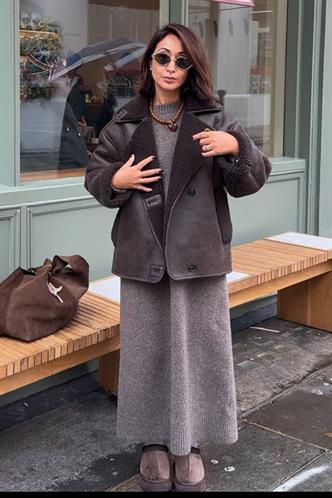 Vizon Bisiklet Yaka Basic Triko Kadın Elbise MG2611