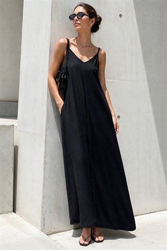 Askılı Oversize Uzun Elbise MG2038