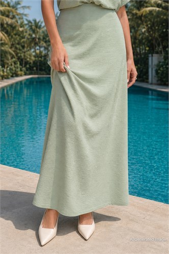 Madmext Mint Yeşili Düşük Omuz Elbise Mg2349