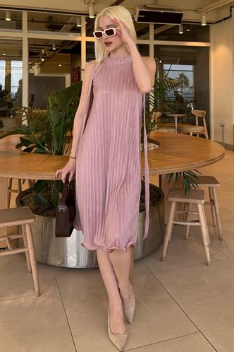 Madmext Pudra Halter Yaka Kadın Elbise Mg2351