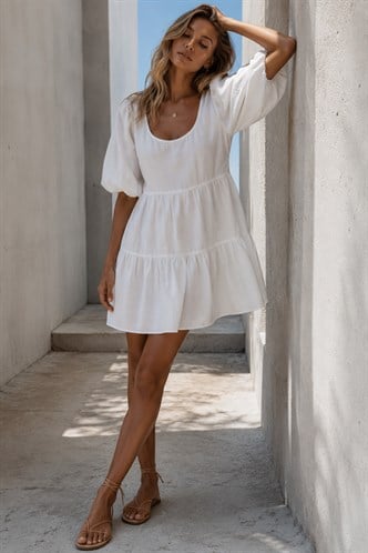 Women White Mini Dress 
