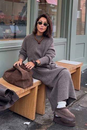 Vizon Bisiklet Yaka Basic Triko Kadın Elbise MG2611