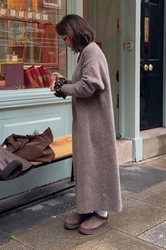 Vizon Bisiklet Yaka Basic Triko Kadın Elbise MG2611