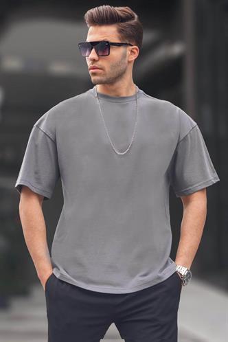 Erkek Füme Oversize Fit Basic Tişört 6066