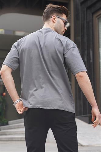 Erkek Füme Oversize Fit Basic Tişört 6066