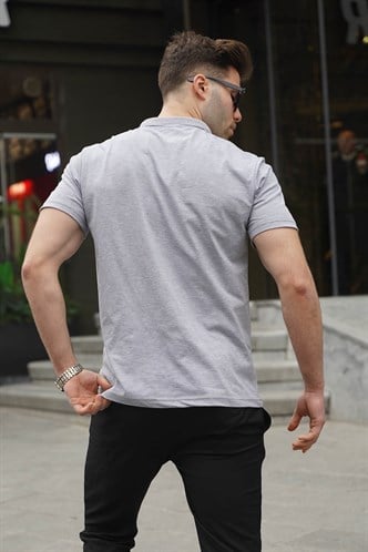 Erkek Grimelanj Basic Fermuarlı Polo Tişört 6076