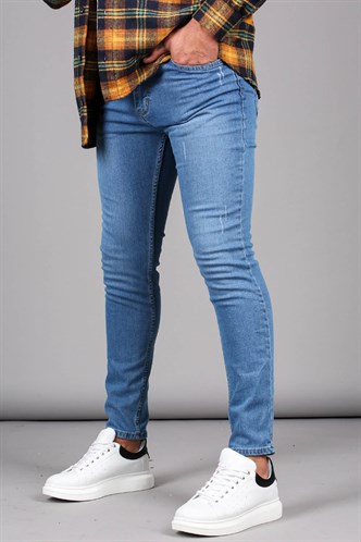 Erkek Mavi Tırnaklı Skinny Fit Jean 6341