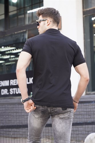 Erkek Polo Yaka Siyah Tişört 5822