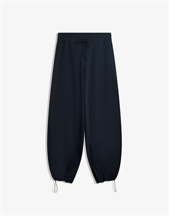 Lacivert Stoperli Barrel Fit Şardonlu Kadın Eşofman Altı MG2687