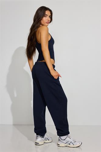 Lacivert Paçası Manşetli Cepli Kadın Eşofman Altı Mg2540