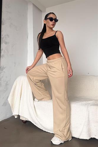 Bej Bol Paça Kadın Eşofman Altı MG2279