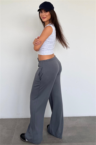 Füme Geniş Paça Barrel Fit Eşofman Altı MG2646