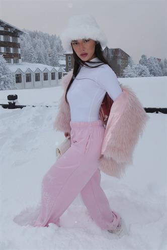 Pembe Bol Paça Kadın Eşofman Altı MG2279