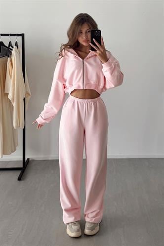 Pembe Barrel Fit Kadın Eşofman Altı MG2553